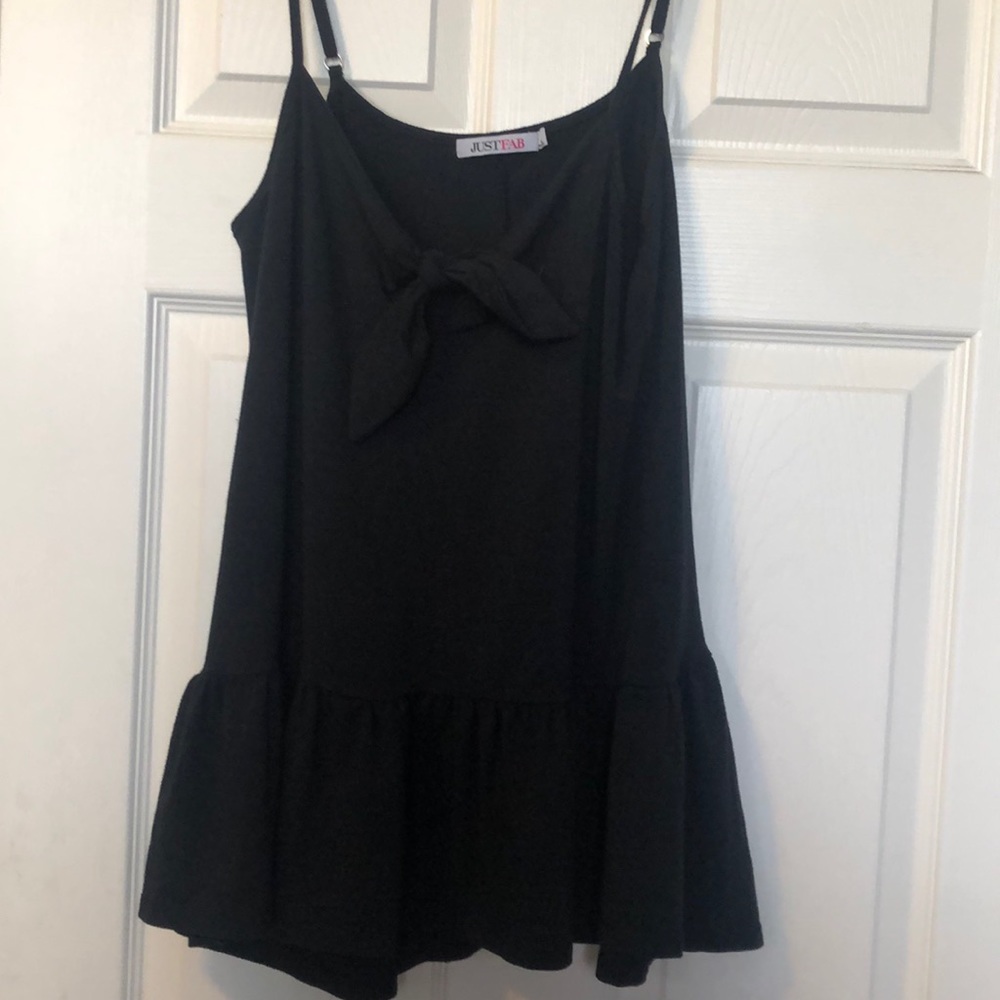 Tie Detail Black Blouse